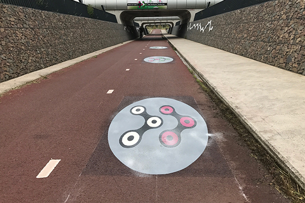 Installation auf Fahrradweg