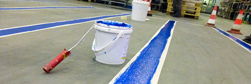 Specialized indoor marking paint and symbols