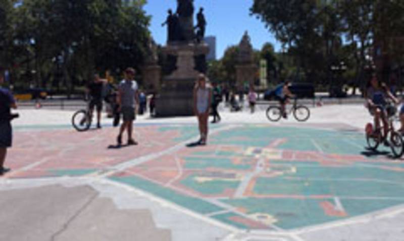 Preformed thermoplastic used for city map in Barcelona